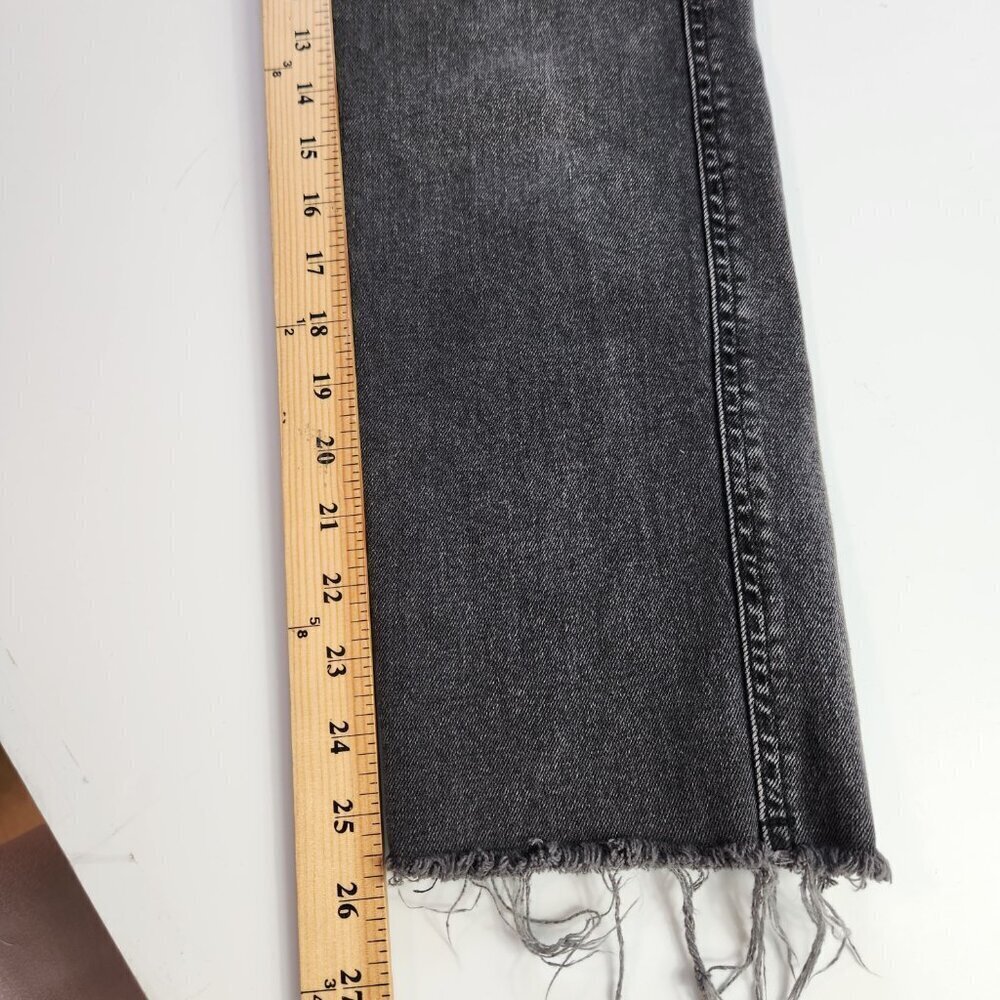 Free People Womens Girlfriend Denim Released Hem Crop Jeans Black 26 - Picture 15 of 16